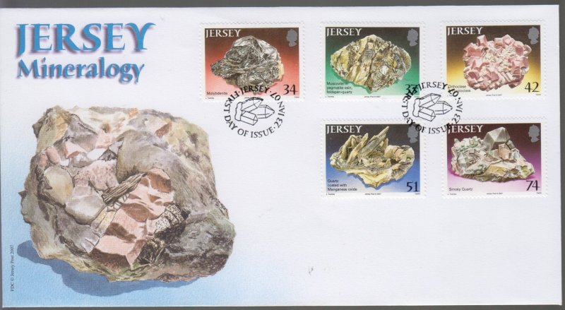 Jersey 2007,  Mineralogy,  Set of 5 on FDC