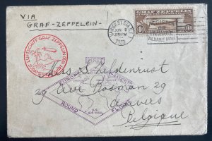 1930 USA Graf Zeppelin Cover Around the World to Anvers Germany #C14