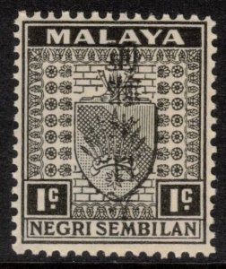 Negri Sembilan, 1943 1c Jap Occupation, Inverted Ovpt; Scott N28a, SG J266a; MNH