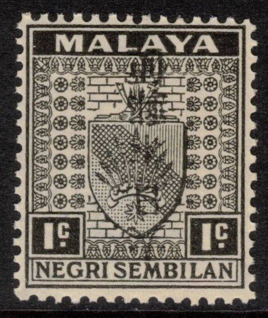 Negri Sembilan, 1943 1c Jap Occupation, Inverted Ovpt; Scott N28a, SG J266a; MNH