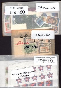 US Discount Postage stamps $100 Face, Only $71.95, Free Shipping Lot #460 