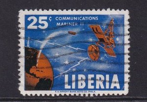 Liberia  #417 used  1964  space communication 25c