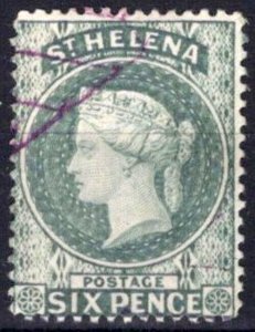 ZAYIX St. Helena 7 Used 6p Queen Victoria Watermarked Crown & CA 021823S158