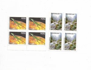 PERU 1995 MANU NATIONAL PARK FAUNA NATURE  SET OF 2 VALUES BLOCKS MNH SC 1128/29