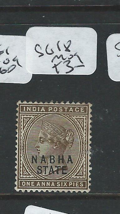 INDIA NABHA  (P2308B)  QV  1A 6P  SG 18  MOG