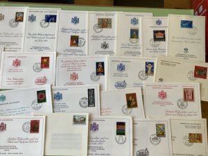 Liechtenstein postal stamps souvenir cards  23 items Ref A1424