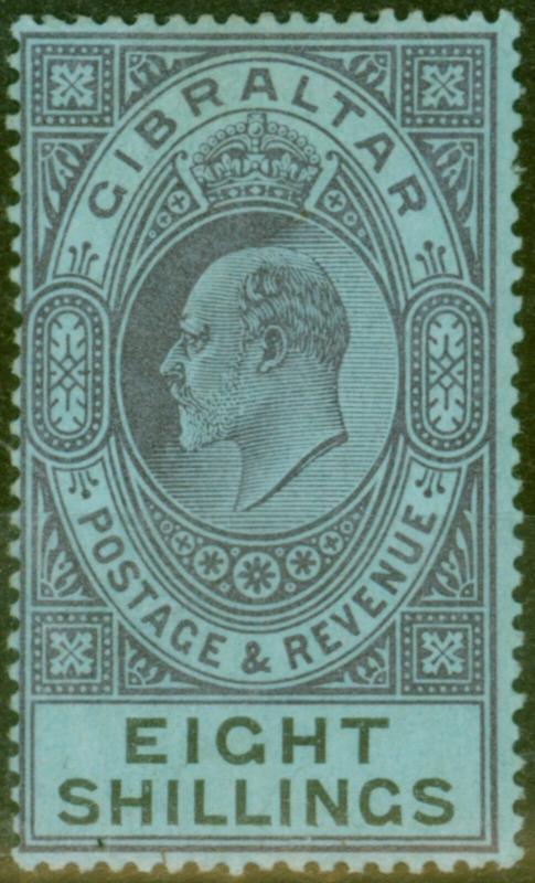 Gibraltar 1903 8s Dull Purple & Black-Blue SG54 Fine & Fresh Lightly Mtd Mint... 