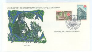 Andorra (French) 262-263 1978 Europa, set of 2, on an unaddressed, cacheted FDC