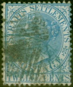 Straits Settlements 1867 12c Blue SG15 Good Used 