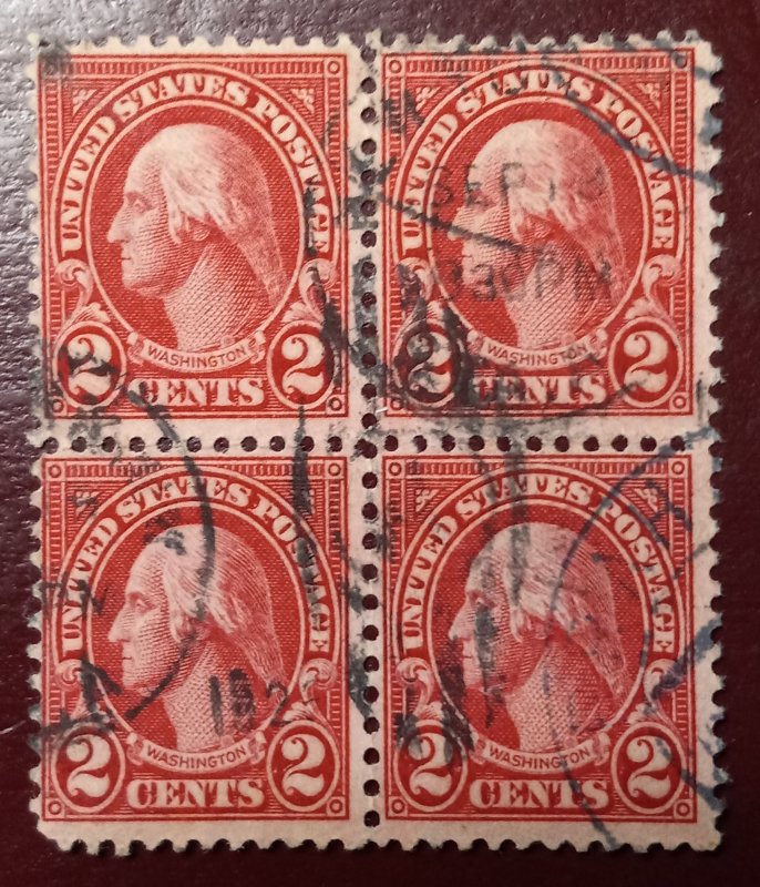 US Scott 634A Used Block Of (4) Stamps F-VF 1928