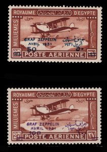 MOMEN: EGYPT SC #C3-C4 ZEPPELIN 1931 MINT OG LH LOT #67919*