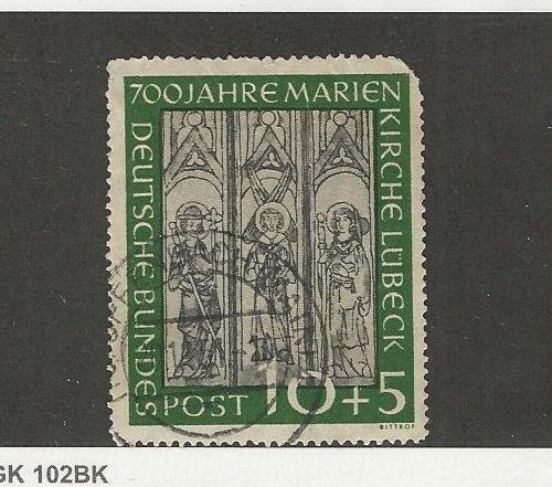 Germany, Postage Stamp, #B316 Pulled Perf Used, 1951, JFZ