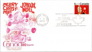 Canada 1970 FDC - Joyeux Noel - Ottawa, Ont - 6c Stamp - J9031