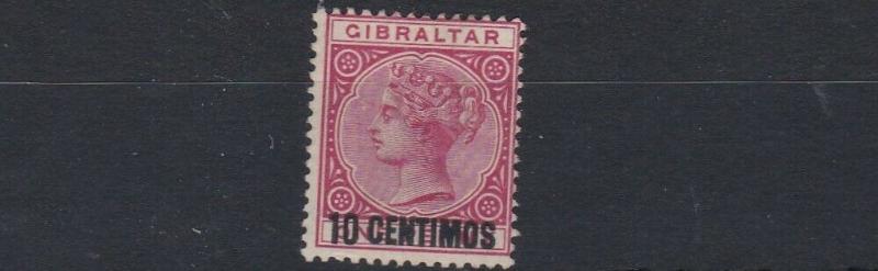 GIBRALTAR  1889  S G 16  10C ON 1D  ROSE  NO GUM  