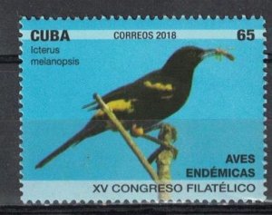 CUBA Sc# 6110  ENDEMIC BIRDS 65c  2018 MNH