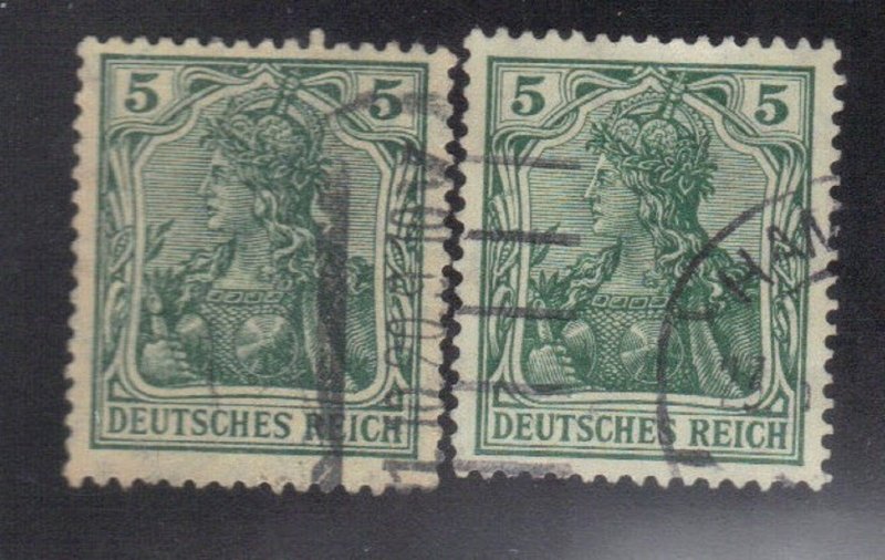 GERMANY SC #82 USED 5pf  1905-19  wmk 124 DEUTSCHES REICH