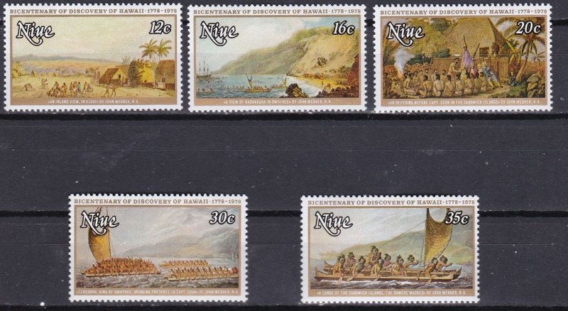 Niue 1978 Scott 214-218a Discovery of Hawaii MLH