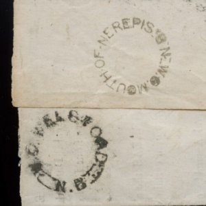 ? RARE 1861 W. O. MOUTH OF NEREPIS N.B. & WO Welsford Way Office 10c+ 2x5+2cfee