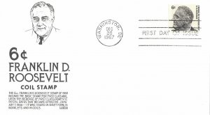 1967 FDC, #1298, 6c Franklin D. Roosevelt, Anderson