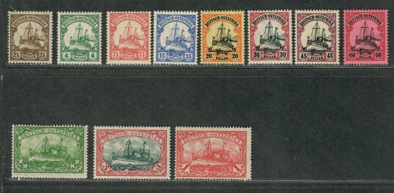 German East Africa Sc#21-41 M/LH/VF, Wmk #125, Cv. $154