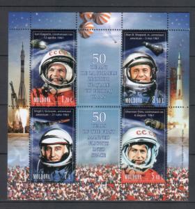 Moldova 2011 50th Anniversary of the First Manned Space Flight 4 MNH stamps