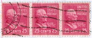 United States - SC #829 - USED STRIP OF 3 - 1938 - Item USA1458