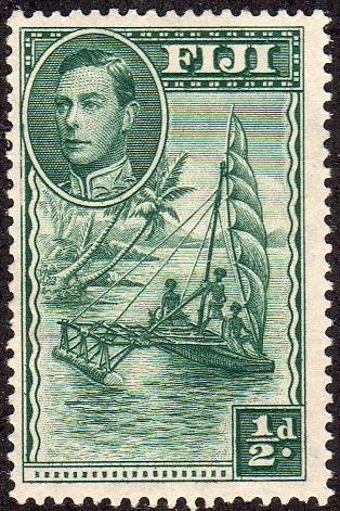 Fiji 117 - Mint-H - Outrigger Canoe (1938)