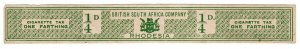 (I.B) Rhodesia/BSAC Revenue : Cigarette Duty ¼d