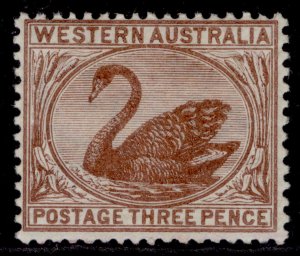 AUSTRALIA - Western Australia QV SG87, 3d red-brown, LH MINT. Cat £12.