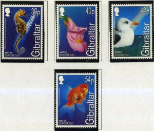 GIBRALTAR 871-874 MNH SCV $9.25 BIN $4.75 MARINE LIFE