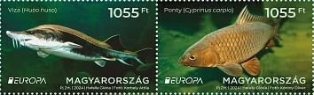 Hungary 2024 Europa CEPT Underwater flora and fauna Fishes set of 2 stamps MNH