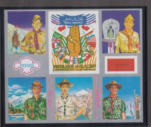 Sharjah MIBlock103, Scouts of America & Asia, Souvenir Sheet. Mint NH