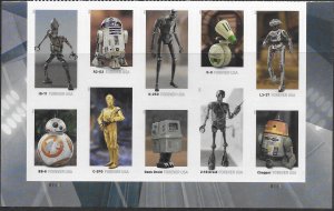 US #5573-5582 MNH Plate block  of 10.  Star Wars Movie - Droids.  Very Nice.