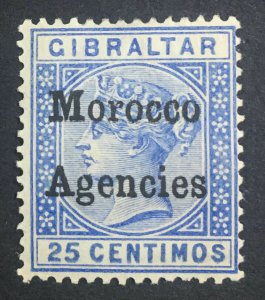 MOMEN: MOROCCO AGENCIES SG #4 VAR. NO EAR ON g 1898 MINT OG H CERT LOT #60326