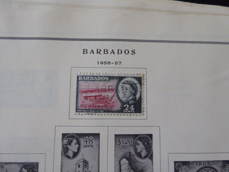 Barbados 1882-1975 Stamp Collection on Scott Intl Album Pages