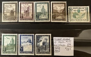 Austria #'s 603 (Used) & C47-C53 (MLH)- SCV=$13.15*