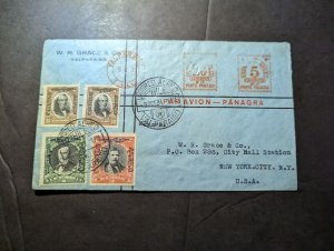 1931 Chile Airmail Cover Valparaiso to New York NY USA W R Grace