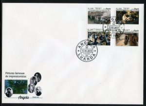 ANGOLA 2019 FAMOUS IMPRESSIONIST PAINTINGS SET FIRST DAY COVER