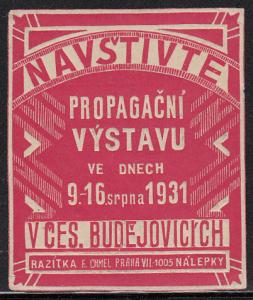 Prague 1931  Poster Stamp   Embossed