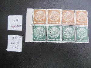 GERMANY 1937-39 MNH  MI. 91  BOOKLET PANE 45 EUROS (133) SEE MY STORE