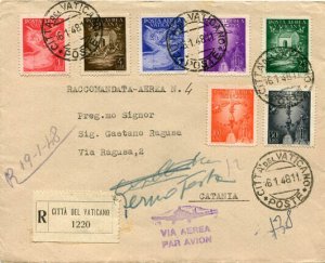 Air Mail complete set on cover Racc. by air