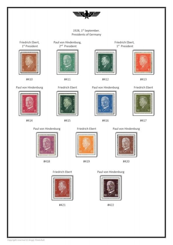 GERMANY Deutsches Reich  1872-1932 PDF(DIGITAL) STAMP ALBUM PAGES