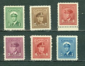 CANADA 1942-43 GEO VI  #249-255 SET MNH...$7.00