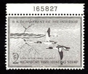 MOMEN: US STAMPS #RW23 PLATE SINGLE DUCK MINT OG NH VF $85 LOT #76817-4