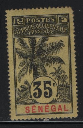 SENEGAL, 66, HINGED, 1906, STAMPS OF 1892 SURCHARGED