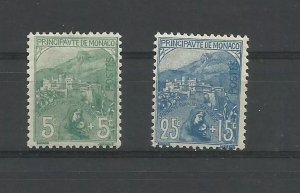 MONACO 1919 ORPHELINS DE GUERRES Y/TELLIER: 28 & 30 MH
