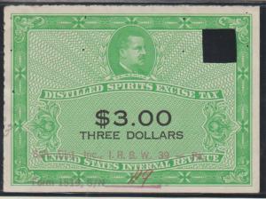 U.S. Scott #RX33 Distilled Spirits Excise Tax Stamp - Used Single - Pennsylvania