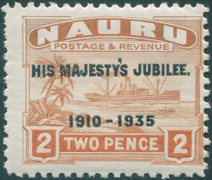 Nauru 1935 2d orange Jubilee SG41 unused