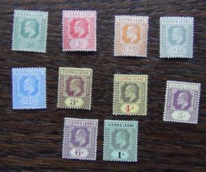 Sierra Leone 1907 - 1912 set to 1s MM Cat £100+