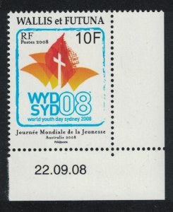 Wallis and Futuna World Youth Day Corner Date 2008 MNH SG#948